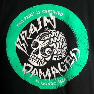 Mondo Zombie Skull Brain Damaged American Apparel Men’s LG tee tshirt large